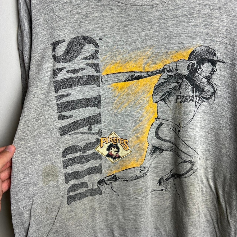 Vintage Distressed Pittsburgh Pirates Grey Graphic Tee XL - Picture 2 of 8